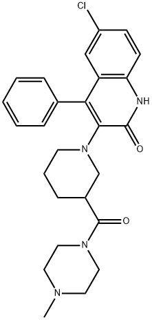 6-CHLORO-4-PHENYL-3-[3-((4-METHYLPIPERAZIN-1-YL)CARBONYL)PIPERIDIN-1-YL]QUINOLIN-2(1H)-ONE Struktur