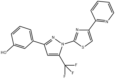 3-[1-(4-PYRIDIN-2-YL-1,3-THIAZOL-2-YL)-5-(TRIFLUOROMETHYL)-1H-PYRAZOL-3-YL]PHENOL Struktur