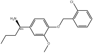 (1R)-1-(4-[(2-CHLOROPHENYL)METHOXY]-3-METHOXYPHENYL)BUTYLAMINE Struktur