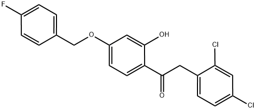 1-(4-(4-FLUOROBENZYLOXY)-2-HYDROXYPHENYL)-2-(2,4-DICHLOROPHENYL)ETHANONE Struktur