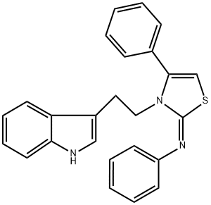 N-[(2E)-3-[2-(1H-INDOL-3-YL)ETHYL]-4-PHENYL-1,3-THIAZOL-2(3H)-YLIDENE]-N-PHENYLAMINE Struktur