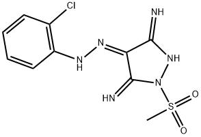 (4Z)-3,5-DIIMINO-1-(METHYLSULFONYL)PYRAZOLIDIN-4-ONE (2-CHLOROPHENYL)HYDRAZONE Struktur