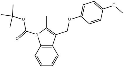 3-(4-METHOXY-PHENOXYMETHYL)-2-METHYL-INDOLE-1-CARBOXYLIC ACID TERT-BUTYL ESTER Struktur