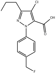 4-CHLORO-1-[(4-FLUOROMETHYL)PHENYL]-3-PROPYL-1H-PYRAZOLE-5-CARBOXYLIC ACID Struktur