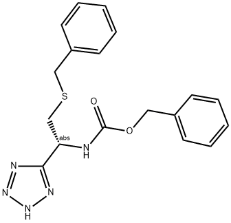 BENZYL [(1R)-2-(BENZYLTHIO)-1-(2H-TETRAZOL-5-YL)ETHYL]CARBAMATE Struktur