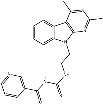 N-({[2-(2,4-DIMETHYL-9H-PYRIDO[2,3-B]INDOL-9-YL)ETHYL]AMINO}CARBONOTHIOYL)NICOTINAMIDE Struktur