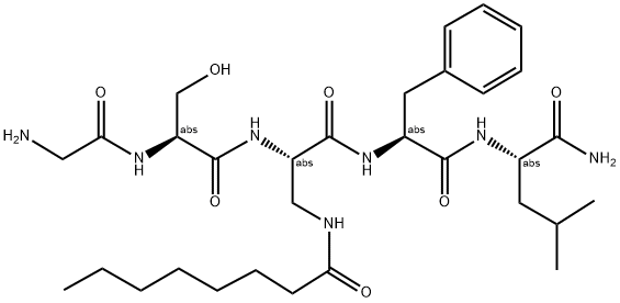 H-GLY-SER-DAP(N-OCTANOYL)-PHE-LEU-NH2 Struktur