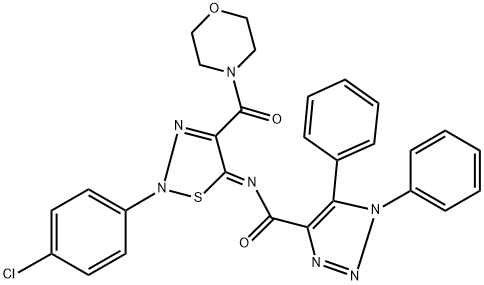 (Z)-N-(2-(4-CHLOROPHENYL)-4-(MORPHOLINE-4-CARBONYL)-1,2,3-THIADIAZOL-5(2H)-YLIDENE)-1,5-DIPHENYL-1H-1,2,3-TRIAZOLE-4-CARBOXAMIDE Struktur