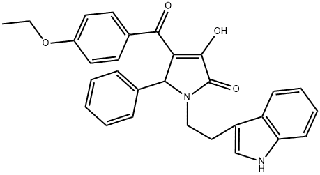 4-(4-ETHOXYBENZOYL)-3-HYDROXY-1-[2-(1H-INDOL-3-YL)ETHYL]-5-PHENYL-1,5-DIHYDRO-2H-PYRROL-2-ONE Struktur