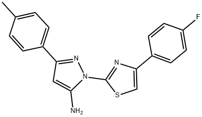 1-[4-(4-FLUOROPHENYL)-1,3-THIAZOL-2-YL]-3-(4-METHYLPHENYL)-1H-PYRAZOL-5-AMINE Struktur