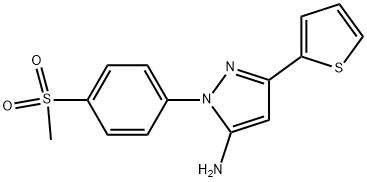 1-(4-(METHYLSULFONYL)PHENYL)-3-(THIOPHEN-2-YL)-1H-PYRAZOL-5-AMINE Struktur