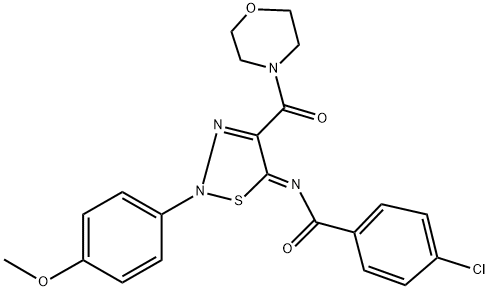 4-CHLORO-N-[(5Z)-2-(4-METHOXYPHENYL)-4-(MORPHOLIN-4-YLCARBONYL)-1,2,3-THIADIAZOL-5(2H)-YLIDENE]BENZAMIDE Struktur