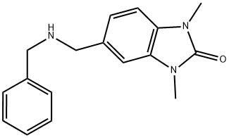 5-((BENZYLAMINO)METHYL)-1,3-DIMETHYL-1,3-DIHYDRO-2H-BENZIMIDAZOL-2-ONE Struktur