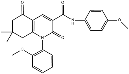 N-(4-METHOXYPHENYL)-1-(2-METHOXYPHENYL)-7,7-DIMETHYL-2,5-DIOXO-1,2,5,6,7,8-HEXAHYDRO-3-QUINOLINECARBOXAMIDE Struktur