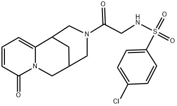 4-CHLORO-N-[2-OXO-2-(6-OXO-7,11-DIAZATRICYCLO[7.3.1.0~2,7~]TRIDECA-2,4-DIEN-11-YL)ETHYL]BENZENESULFONAMIDE Struktur