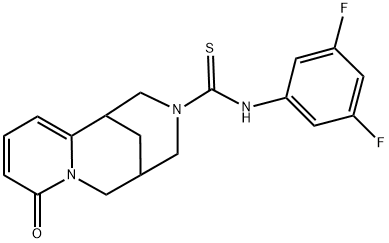 N-(3,5-DIFLUOROPHENYL)-6-OXO-7,11-DIAZATRICYCLO[7.3.1.0~2,7~]TRIDECA-2,4-DIENE-11-CARBOTHIOAMIDE Struktur