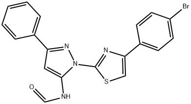 1-[4-(4-BROMOPHENYL)-1,3-THIAZOL-2-YL]-3-PHENYL-1H-PYRAZOL-5-YLFORMAMIDE Struktur