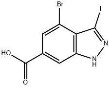 4-BROMO-3-IODO-6-(1H)INDAZOLE CARBOXYLIC ACID price.