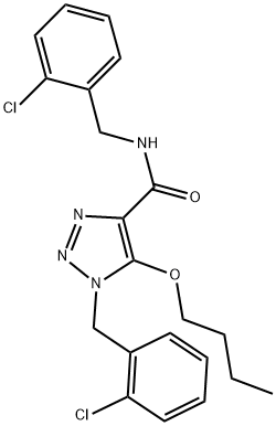 5-BUTOXY-N,1-BIS(2-CHLOROBENZYL)-1H-1,2,3-TRIAZOLE-4-CARBOXAMIDE Struktur