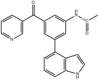 N-[3-(1H-INDOLE-4YL)-5-PYRIDINE-3-CARBONYL-PHENYL]-ACETAMIDE [1-14C] Struktur