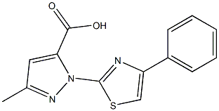 3-METHYL-1-(4-PHENYL-1,3-THIAZOL-2-YL)-1H-PYRAZOLE-5-CARBOXYLIC ACID Struktur