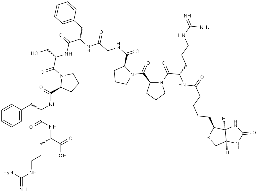 BIOTIN-ARG-PRO-PRO-GLY-PHE-SER-PRO-PHE-ARG-OH Struktur