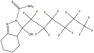 3,3A,4,5,6,7-HEXAHYDRO-3-HYDROXY-3-PERFLUOROHEXYL-2-THIOCARBAMOYL-2H-INDAZOLE Struktur