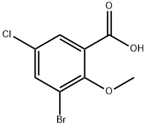 3-BROMO-5-CHLORO-2-METHOXYBENZOIC ACID Struktur