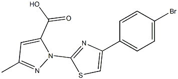 1-[4-(4-BROMOPHENYL)-1,3-THIAZOL-2-YL]-3-METHYL-1H-PYRAZOLE-5-CARBOXYLIC ACID Struktur