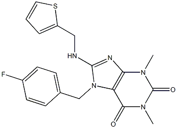 7-(4-FLUOROBENZYL)-1,3-DIMETHYL-8-[(THIEN-2-YLMETHYL)AMINO]-3,7-DIHYDRO-1H-PURINE-2,6-DIONE Struktur