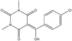 5-[(4-CHLOROPHENYL)(HYDROXY)METHYLENE]-1,3-DIMETHYLPYRIMIDINE-2,4,6(1H,3H,5H)-TRIONE Struktur