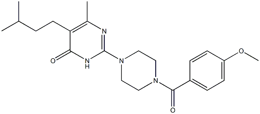 5-ISOPENTYL-2-[4-(4-METHOXYBENZOYL)-1-PIPERAZINYL]-6-METHYL-4(3H)-PYRIMIDINONE Struktur