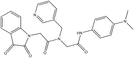 N-{2-[4-(DIMETHYLAMINO)ANILINO]-2-OXOETHYL}-2-(2,3-DIOXO-2,3-DIHYDRO-1H-INDOL-1-YL)-N-(3-PYRIDINYLMETHYL)ACETAMIDE Struktur