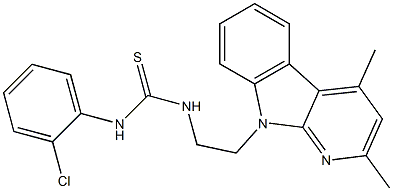 N-(2-CHLOROPHENYL)-N'-[2-(2,4-DIMETHYL-9H-PYRIDO[2,3-B]INDOL-9-YL)ETHYL]THIOUREA Struktur