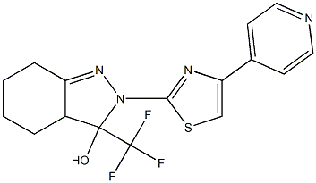 2-(4-PYRIDIN-4-YL-1,3-THIAZOL-2-YL)-3-(TRIFLUOROMETHYL)-3,3A,4,5,6,7-HEXAHYDRO-2H-INDAZOL-3-OL Struktur