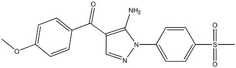 (5-AMINO-1-(4-(METHYLSULFONYL)PHENYL)-1H-PYRAZOL-4-YL)(4-METHOXYPHENYL)METHANONE Struktur