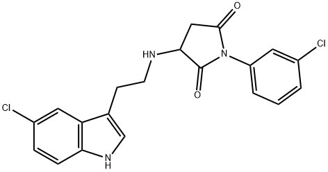 3-{[2-(5-CHLORO-1H-INDOL-3-YL)ETHYL]AMINO}-1-(3-CHLOROPHENYL)PYRROLIDINE-2,5-DIONE Struktur