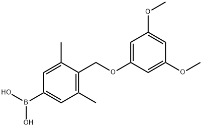 3,5-DIMETHYL-4-(3',5'-DIMETHOXYBENZYLOXY)PHENYLBORONIC ACID Struktur