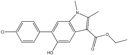 ETHYL 6-(4-CHLOROPHENYL)-5-HYDROXY-1,2-DIMETHYL-1H-INDOLE-3-CARBOXYLATE Struktur