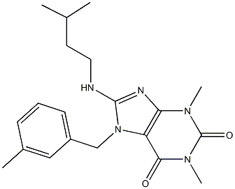 8-(ISOPENTYLAMINO)-1,3-DIMETHYL-7-(3-METHYLBENZYL)-3,7-DIHYDRO-1H-PURINE-2,6-DIONE Struktur