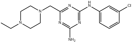 N-(3-CHLOROPHENYL)-6-[(4-ETHYLPIPERAZIN-1-YL)METHYL]-1,3,5-TRIAZINE-2,4-DIAMINE Struktur