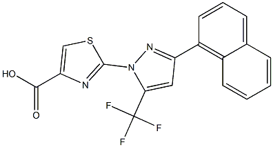 2-[3-(1-NAPHTHYL)-5-(TRIFLUOROMETHYL)-1H-PYRAZOL-1-YL]-1,3-THIAZOLE-4-CARBOXYLIC ACID Struktur