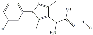 AMINO[1-(3-CHLOROPHENYL)-3,5-DIMETHYL-1H-PYRAZOL-4-YL]ACETIC ACID HYDROCHLORIDE Struktur