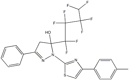 5-(1,1,2,2,3,3,4,4-OCTAFLUOROBUTYL)-3-PHENYL-1-(4-P-TOLYLTHIAZOL-2-YL)-4,5-DIHYDRO-1H-PYRAZOL-5-OL Struktur