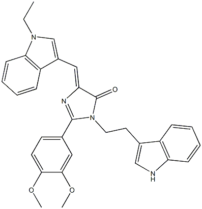 (Z)-1-(2-(1H-INDOL-3-YL)ETHYL)-2-(3,4-DIMETHOXYPHENYL)-4-((1-ETHYL-1H-INDOL-3-YL)METHYLENE)-1H-IMIDAZOL-5(4H)-ONE Struktur