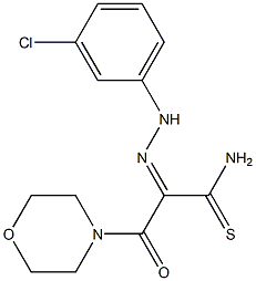 (2Z)-2-[(3-CHLOROPHENYL)HYDRAZONO]-3-MORPHOLIN-4-YL-3-OXOPROPANETHIOAMIDE Struktur