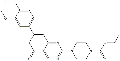 ETHYL 4-[7-(3,4-DIMETHOXYPHENYL)-5-OXO-5,6,7,8-TETRAHYDRO-2-QUINAZOLINYL]-1-PIPERAZINECARBOXYLATE Struktur