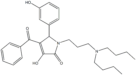 4-BENZOYL-1-[3-(DIBUTYLAMINO)PROPYL]-3-HYDROXY-5-(3-HYDROXYPHENYL)-1,5-DIHYDRO-2H-PYRROL-2-ONE Struktur