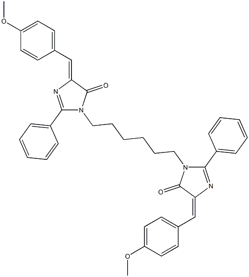 (Z)-4-(4-METHOXYBENZYLIDENE)-1-(6-((E)-4-(4-METHOXYBENZYLIDENE)-5-OXO-2-PHENYL-4,5-DIHYDROIMIDAZOL-1-YL)HEXYL)-2-PHENYL-1H-IMIDAZOL-5(4H)-ONE Struktur