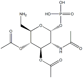 2-ACETAMIDO-3,4-DI-O-ACETYL-6-AMINO-2,6-DIDEOXY-ALPHA-D-GLUCOPYRANOSYL PHOSPHATE Struktur